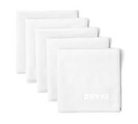 DRYKI Pocket-Sized Sweat Towels - The Original Sweat Absorbing Handkerchiefs - Quick-Dry Microfiber Sweat Rags for Face, Hands, & Body - Men & Women - Gym, Sports, and Work (White: 5 Pack)