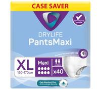 Drylife Pants Maxi Disposable Pull-Up Unisex Incontinence Pants - Dry Feel Technology, Anti-Leak Security, Kind to Skin Soft Breathable Material - Extra Large (4 Packs of 10)
