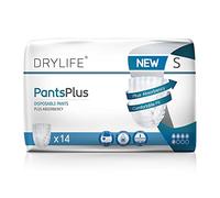Drylife Pants Plus Disposable Pull-Up Unisex Incontinence Pants | Dry Feel Technology, Anti-Leak Security, Kind to Skin Soft Breathable Material - Small (1 Pack of 14)