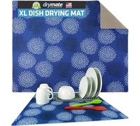Drymate Dish Drying Mat, Premium XL Size (19" x 24"), Kitchen Dish Drying Pad - Absorbent/Waterproof - Machine Washable (Made in The USA) (Good Medicine Blue)