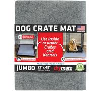 Drymate Dog Crate Mat Liner, Absorbs Urine, Waterproof, Non-Slip, Washable Puppy Pee Pad for Kennel Training - Use Under Pet Cage to Protect Floors, Thin Cut to Fit Design (USA Made) (LGrey)(29"x48")