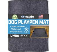 Drymate Dog Playpen Mat, Absorbent, Waterproof, Non-Slip, Machine Washable, XL Size (60” x 74”), Reusable Puppy Pad for Training, Whelping, Housebreaking, Incontinence, and Crate/Kennel (USA Made)