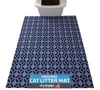Drymate Original Cat Litter Mat, Contains Mess from Box, Protects Floors, Urine-Proof, Machine Washable, Soft on Kitty Paws, Absorbent, Waterproof (USA Made, Recycled Content) (29”x36”)(Indigo Blue)