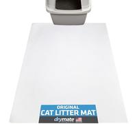Drymate Original Cat Litter Mat, Contains Mess from Box, Protects Floors, Urine-Proof, Machine Washable, Soft on Kitty Paws, Absorbent, Waterproof (USA Made, Recycled Content) (28”x36”)(White)