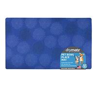Drymate Pet Bowl Placemat, Dog & Cat Food Feeding Mat - Absorbent Fabric, Waterproof Backing, Slip-Resistant - Machine Washable/Durable (USA Made) (12” x 20”) (Good Medicine Blue 8)
