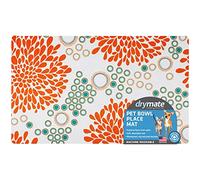 Drymate Pet Dog/Cat Placemat, 12 x 20-Inch, Rejuvenation Orange/Turquoise