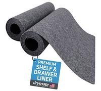 Drymate Premium Luxury Shelf & Drawer Liner, Thick Cushioned Fabric, Non-Adhesive, Absorbent, Waterproof, Slip-Resistant, Liners for Kitchen Cabinets, Cupboards (USA Made)(12”x59”)(2-Pack)(Light Grey)