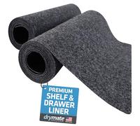 Drymate Premium Luxury Shelf & Drawer Liner, Thick Cushioned Fabric, Non-Adhesive, Absorbent, Waterproof, Slip-Resistant, Liners for Kitchen Cabinets, Cupboards (USA Made)(12”x59”)(2-Pack)(Charcoal)