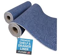 Drymate Premium Luxury Shelf & Drawer Liner, Thick Cushioned Fabric, Non-Adhesive, Absorbent, Waterproof, Slip-Resistant, Liners for Kitchen Cabinets, Cupboards (USA Made)(12”x59”)(2-Pack)(Blue)