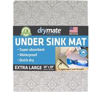 Drymate Premium XL Under Sink Mat, Waterproof Cabinet Protection Mats for Kitchen & Bathroom, Absorbent Shelf Liners, Slip-Resistant, Non-Adhesive, Machine Washable (USA Made)(24”x59”)(Tan)