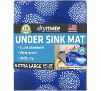 Drymate Premium XL Under The Sink Mat (24” x 59”), Cabinet Protection Mat, Shelf Liner - Absorbent/Waterproof/Slip-Resistant - Machine Washable, Durable (Made in The USA) (Good Medicine Blue)