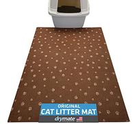 Drymate XL Original Cat Litter Mat, Contains Mess from Box, Protects Floors, Urine-Proof, Machine Washable, Soft on Kitty Paws, Absorbent, Waterproof (USA Made, Recycled Content)(28”x36”)(BrownTanPaw)