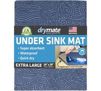 Drymate XL Under Sink Mat, Waterproof Cabinet Protection Mats for Kitchen & Bathroom, Absorbent Shelf Liners, Slip-Resistant, Non-Adhesive, Machine Washable, Durable (USA Made)(24”x59”)(Blue)