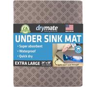 Drymate XL Under Sink Mat, Waterproof Cabinet Protection Mats for Kitchen & Bathroom, Absorbent Shelf Liners, Slip-Resistant, Non-Adhesive, Machine Washable, Durable (USA Made)(24”x59”)(Taupe)