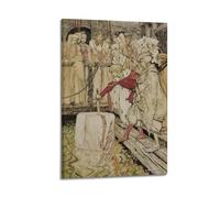 DryNda Arthur Rackham poster Arthur Pulling Excalibur from The Stone Picture Print Canvas Wall Paint Arts Decor Modern Home Artworks Gift Idea 08x12inch(20x30cm)