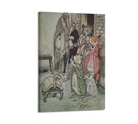 DryNda Arthur Rackham Poster The Hare And The Tortoise Picture Print Wall Art Painting Canvas Artworks Gift Idea Room Aesthetic 20x30inch(50x75cm)