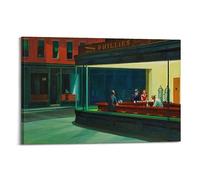 DryNda Edward Hopper Poster Nighthawks Canvas Wall Art Decorative Bedroom Modern Home Print Picture Artworkss 16x24inch(40x60cm)