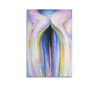 DryNda Georgia O'Keeffe Poster Grey Line With Black, Blue And Yellow Art Canvas Painting Decor Wall Print Photo Gifts Home Modern Decoratives 16x24inch(40x60cm)