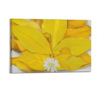 DryNda Georgia O'Keeffe poster Yellow Hickory Leaves with Daisy Picture Print Canvas Wall Paint Arts Decor Modern Home Artworks Gift Idea 16x24inch(40x60cm)
