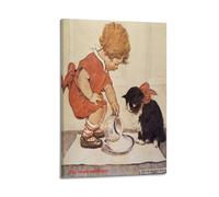 DryNda Jessie Willcox Smith Poster Little Girl Feeding Her Cat Picture Print Canvas Wall Paint Arts Decor Modern Home Artworks Gift Idea 08x12inch(20x30cm)