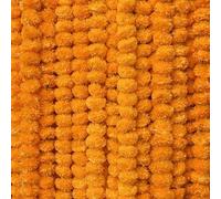 DRYPHON Artificial Flowers for Decoration, Marigold Flower Garlands for Home Decoration, Diwali Decoration Items for Home Decor, Pooja Room Decoration Items, Wedding Housewarming (Orange, Pack of 5)