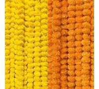 Dryphon Artificial Flowers for Decoration, Marigold Garlands, Diwali & Pooja Room Decor, Ganpati Decoration Combo (5 Orange, 5 Yellow)