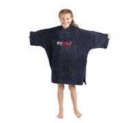 Dryrobe® Organic Towel Swim Robe - Short Sleeve Hooded Surf Poncho Changing Robe - Organic Cotton - for Swimming, Beach, Surfing - Childs Age 10-13 - Navy