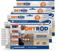 Dryrod Damp Proofing Rods (30 Pack) - Bba-Approved Wall Rising Damp Treatment, Stronger Than Dpc Injection Creams. Coverage 3.6M