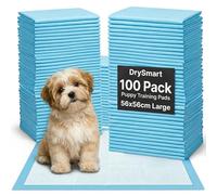 DrySmart 100 Pack Puppy Training Pads - 56x56cm Large Puppy Pads, Ultra-Absorbent & Leak-Proof 5-Layer Design Dog Mats for House Training, Incontinence & Pee Protection