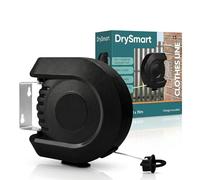 DrySmart 15m Retractable Washing Line Wall Mounted - Extendable Clothes Line with Automatic Retraction, Durable PVC Coated, Space Saving for Indoor Outdoor Use