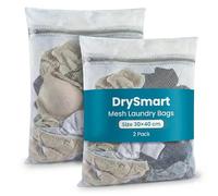DrySmart 2 Pack Mesh Laundry Bags for Washing Machine, 30x40cm Reusable Delicates Washing Bag, Durable Fine Net for Clothes, Socks, Underwear, Bra & Travel Storage