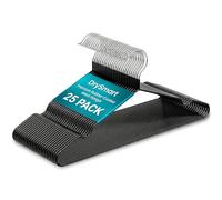 DrySmart 25 Pack Premium Rubber-Coated Metal Clothes Hangers - Heavy-Duty, Non-Slip, Space-Saving Coat Hangers for Adults, Ideal for Shirts, Suits, Jackets & Wardrobes (Black)