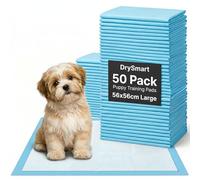 DrySmart 50 Pack Puppy Training Pads - 56x56cm Large Puppy Pads, Ultra-Absorbent & Leak-Proof 5-Layer Design Dog Mats for House Training, Incontinence & Pee Protection