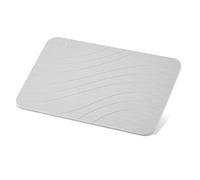 DRYSOLU Stone Bath Mat Diatomaceous Earth Bath Mat Stone Shower Mat Fast Water Drying Ultra Absorbent Pad Diatomite Mat,Non-Slip Mat for Bath Shower,Kitchen,Pet,15.35x23.62in,Hard,Light Gray,1-Pack