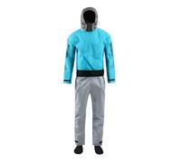 Drysuit For Women Latex Cuff And Splash Collar Flatwater Ocean River Padding For Scuba Diving Surfing Snorkeling(Blue,L)