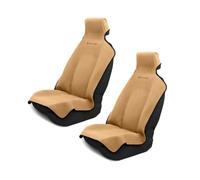 DryvaSeat - Premium Microfiber Towel Car Seat Cover - Waterproof & Sweatproof - Universal Fit, Machine Washable, Non-Slip - Seat Protector for Car, Truck, SUV, Van (Tan, 2 Pack)