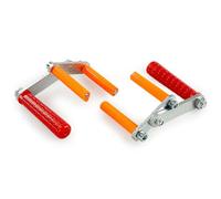 Drywall Carriers, Heavy Duty Panel Lifting Clamps with 115kg Capacity & Anti-Slip Handle for Plasterboard Glass Slabs, 2-Pack Red/Orange