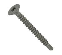 Drywall Cement Board Screws Self Drilling Wafer Countersunk - Exterior Plus Grey Coating Fibre Backer Board Steel Light Section Phillips Head (200, 4.2 x 60mm)