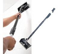 Drywall Flat Finishing Box, 8"/10"/12" Professional Aluminum Mud Box with Adjustable 42" to 65"/106-165cm Extendable Handle for Plasterboard & Sheetrock Wall Ceiling(12"/32cm)