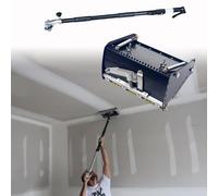 Drywall Flat Finishing Box, 8"/10"/12" Professional Aluminum Mud Box with Adjustable 42" to 65" Extendable Handle for Plasterboard & Sheetrock Wall Ceiling(8"/22cm)