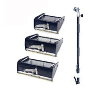 Drywall Flat Finishing Box Set, 8"/10"/12" Professional Aluminum Mud Box with Adjustable 42" to 65" Extendable Handle for Plasterboard & Sheetrock Wall Ceiling