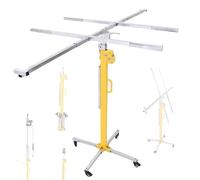 Drywall Hoist Lifter with Adjustable Telescopic Arm, Rolling Panel Lift for Construction, Foldable Design, Compatible with Electric Drill (Not Included)
