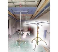 Drywall Lift Hoist, Portable Ceiling Panel Jack with Wheels, 10ft to 13ft Height Adjustment for Easy Drywall Installation, Max Height 3.0m/9.8ft, Ideal for Construction