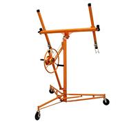 Drywall Lifter Hoist Plaster-Board Jack Tool Sheet 16ft Reach 68kg Lifting Capacity 10cm Caster Wheels Mobile Lockable Heavy Duty Foldable Commercial DIY T-Mech