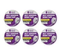 Drywall Master Scrim Tape 50mm x 90m, High Strength Self-Adhesive Fiberglass Mesh Tape For Reinforce Joint Repair, Filling Cracks, Patching Holes, Color White (Pack of 6)