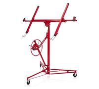Drywall Plasterboard Lifter with Wheels, 16FT Portable Drywall Hoist Jack Tool, 68KG Lifting Capacity Heavy Duty Drywall Lifter, Red