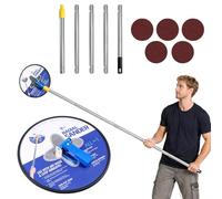 Drywall Pole Sander, 9 Inch Radial Round Wall Sander with Pole, 360 Circular Sanding Pole with 5pcs Sanding Sheets (100, 120, 150, 180, 240 Grit), for Wall Cleaning and Polishing