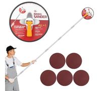 Drywall Pole Sander,Radial Sander,Professional 80" Drywall Sander with Extension Pole, 360° Rotatable Head for Smooth Finishing on Walls & Ceiling, 5-Piece Sanding Discs (80, 100, 120, 180, 240 Grit)