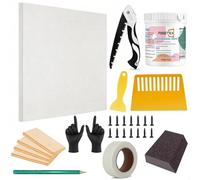 Drywall Repair Kit，34 Pcs 12x12inch Wall Patch Kit with Saw& Wood Boards，Drywall Patch Kit for Large Holes，Sheetrock Repair Kit for Cracks, Dents & Nail Holes-Quick & Easy Wall Surface Repair Solution