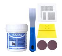 HOMMEE Drywall Repair Kit,Drywall Hole Patch Repair Kit to Fix Wall Surface Holes and Creak Damage with White Repair Putty 8.5OZ,Scraper,Sanding Pad Fill Quick and Easy Solution